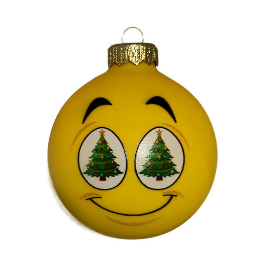 Premium Weihnachtskugel Fröhlicher Weihnachtssmiley