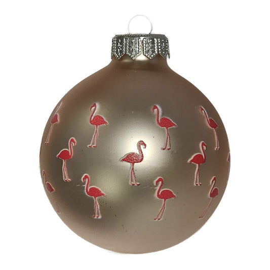 Premium Weihnachtskugel Kleine Flamingos