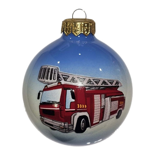 Premium Weihnachtskugel Feuerwehrauto