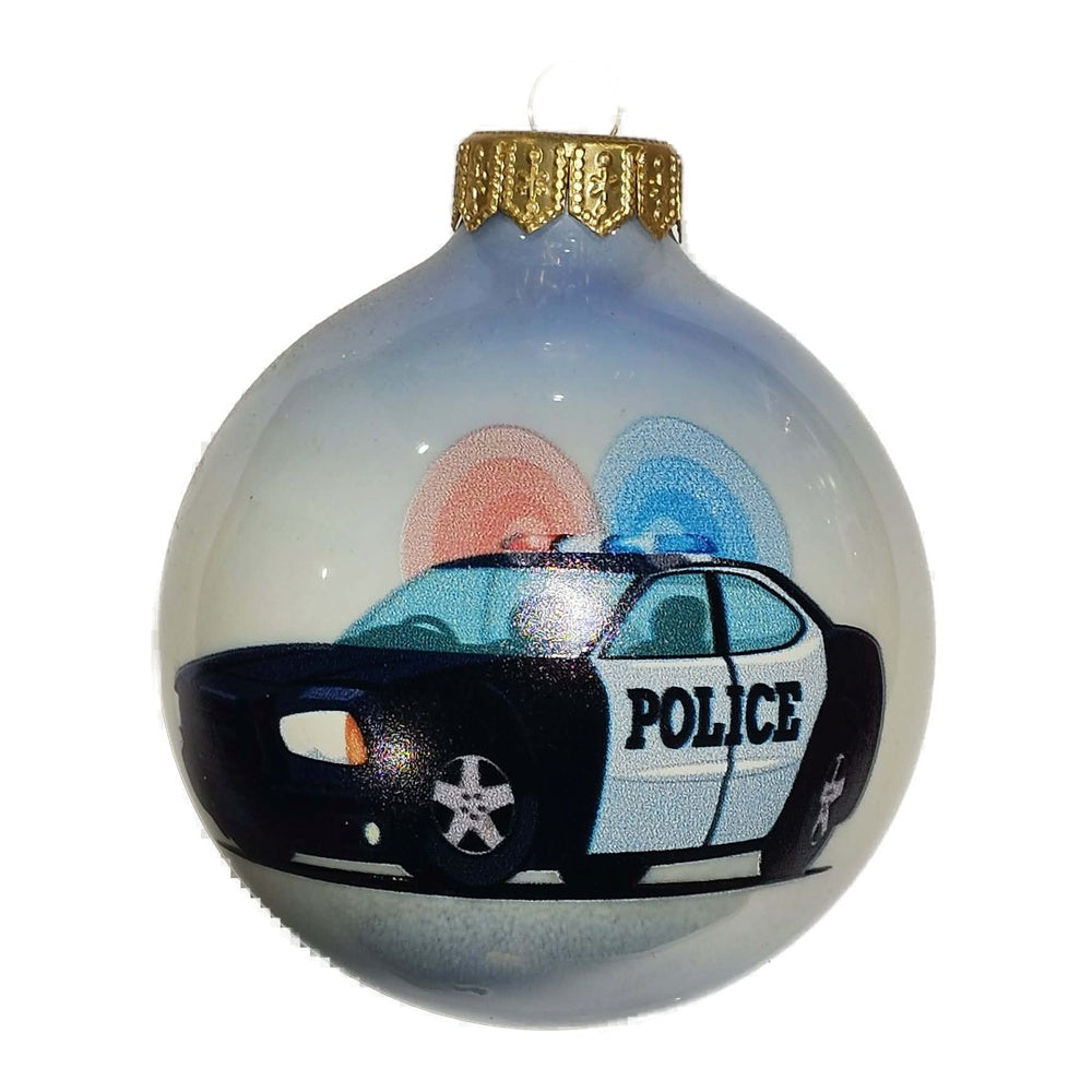 Premium Weihnachtskugel Polizeiauto