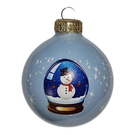Premium Weihnachtskugel Schneekugel mit Schneemann