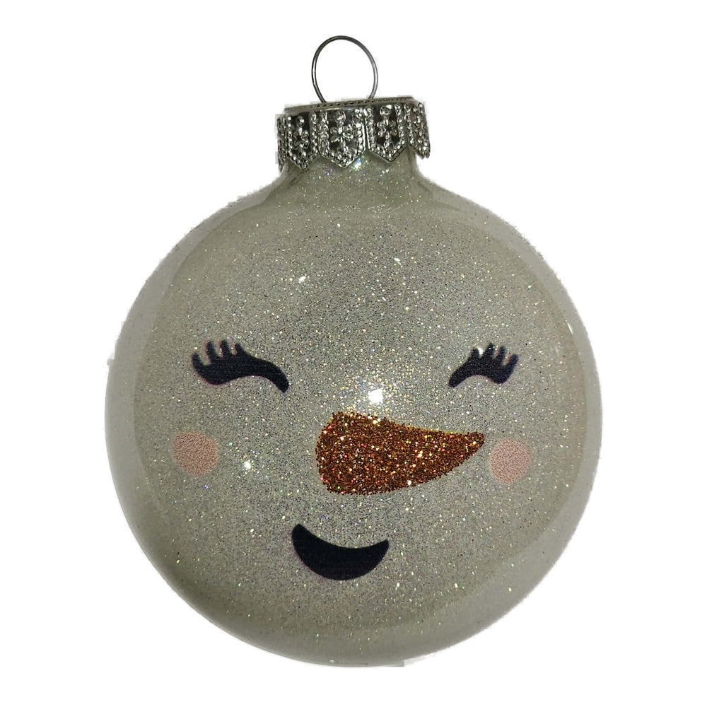 Premium Weihnachtskugel Fröhlicher Schneemann