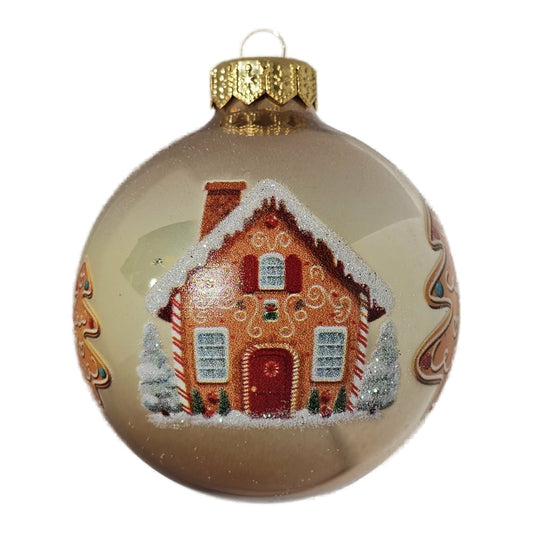 Premium Weihnachtskugel Lebkuchenhaus