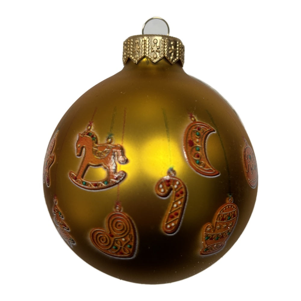 Premium Weihnachtskugel mit Lebkuchenfiguren