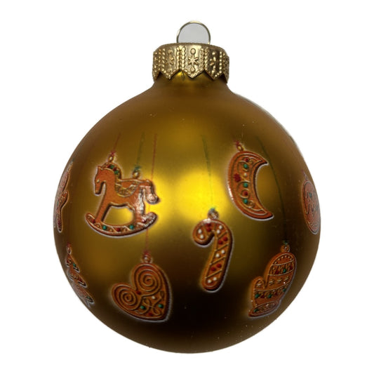 Premium Weihnachtskugel mit Lebkuchenfiguren