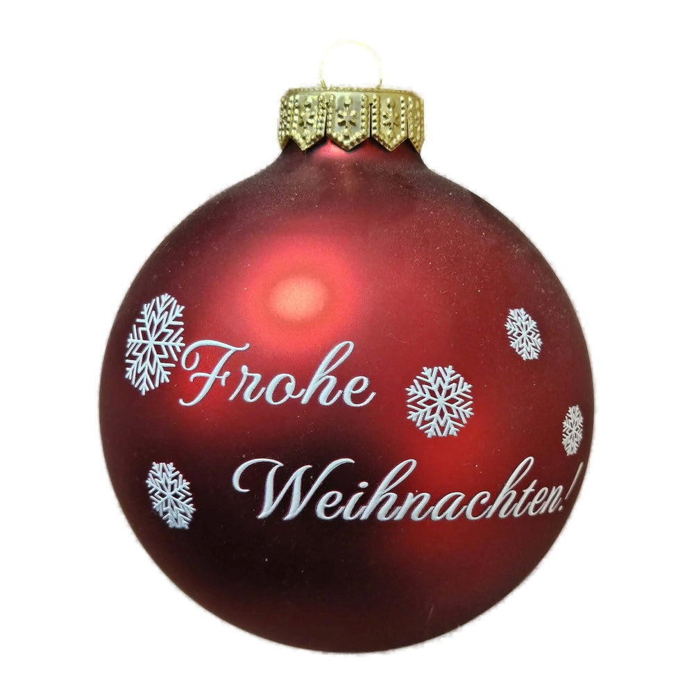 Premium Weihnachtskugel Frohe Weihnachten!