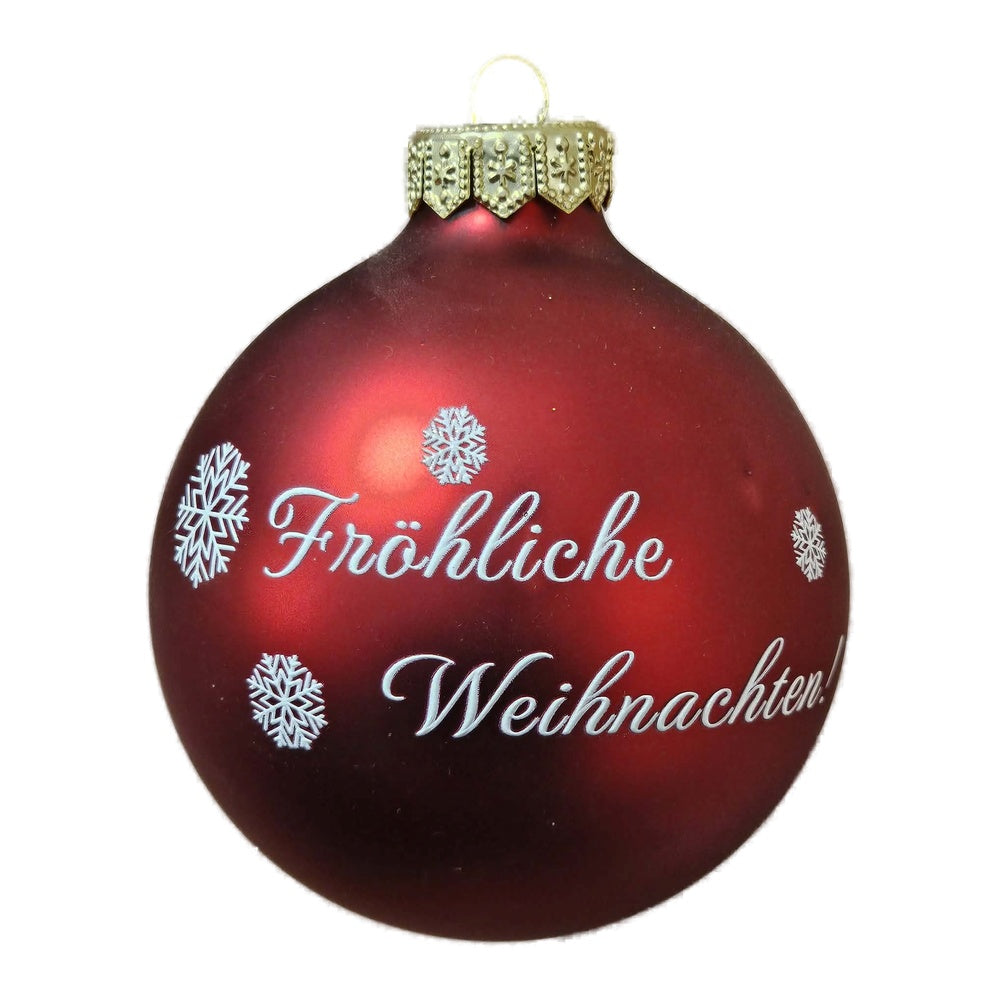 Premium Weihnachtskugel Fröhliche Weihnachten