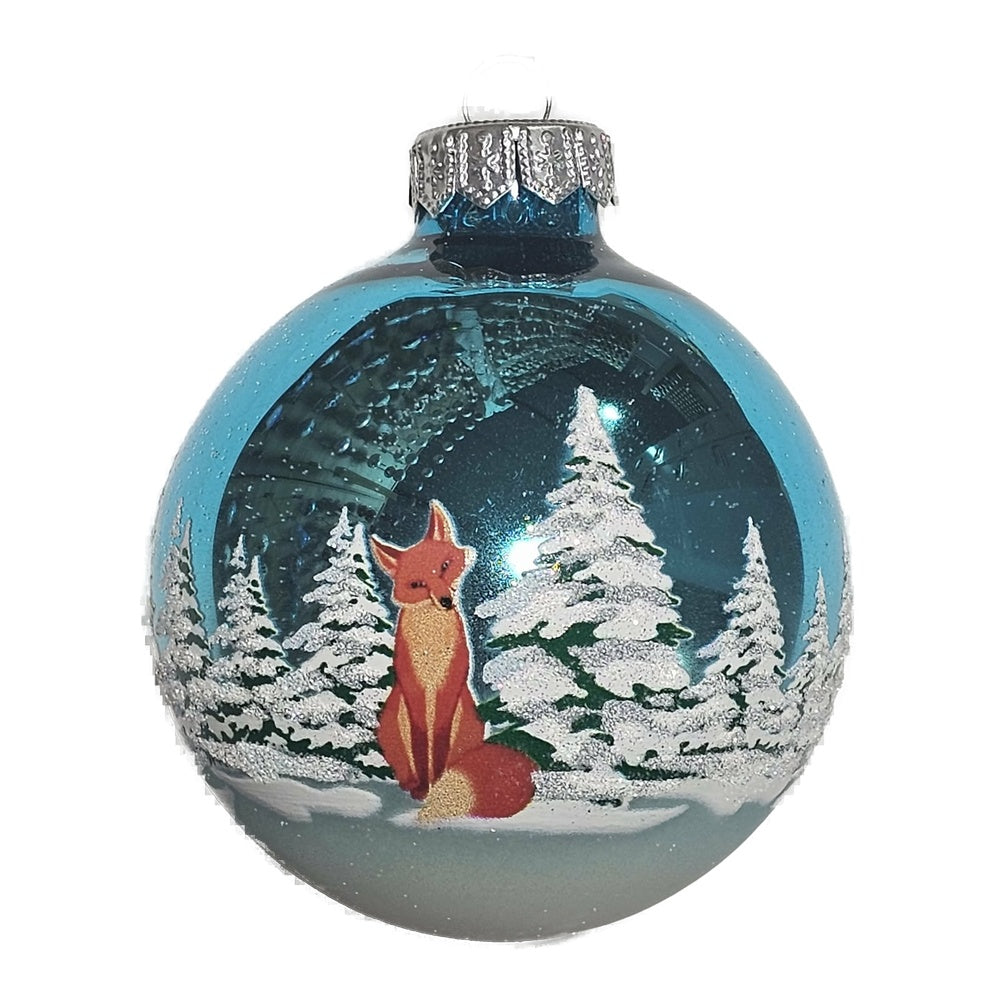 Premium Weihnachtskugel Fuchs im Winterwald