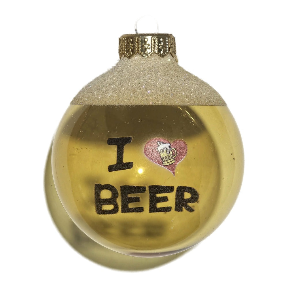 Premium Weihnachtskugel I love beer
