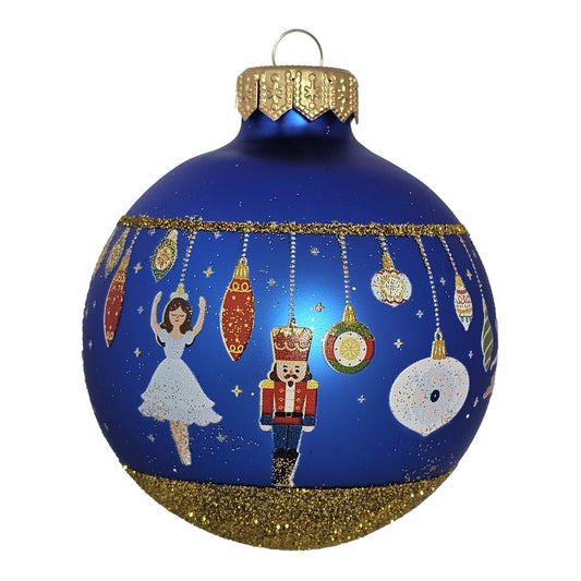 Premium Weihnachtskugel Nussknacker in Blau