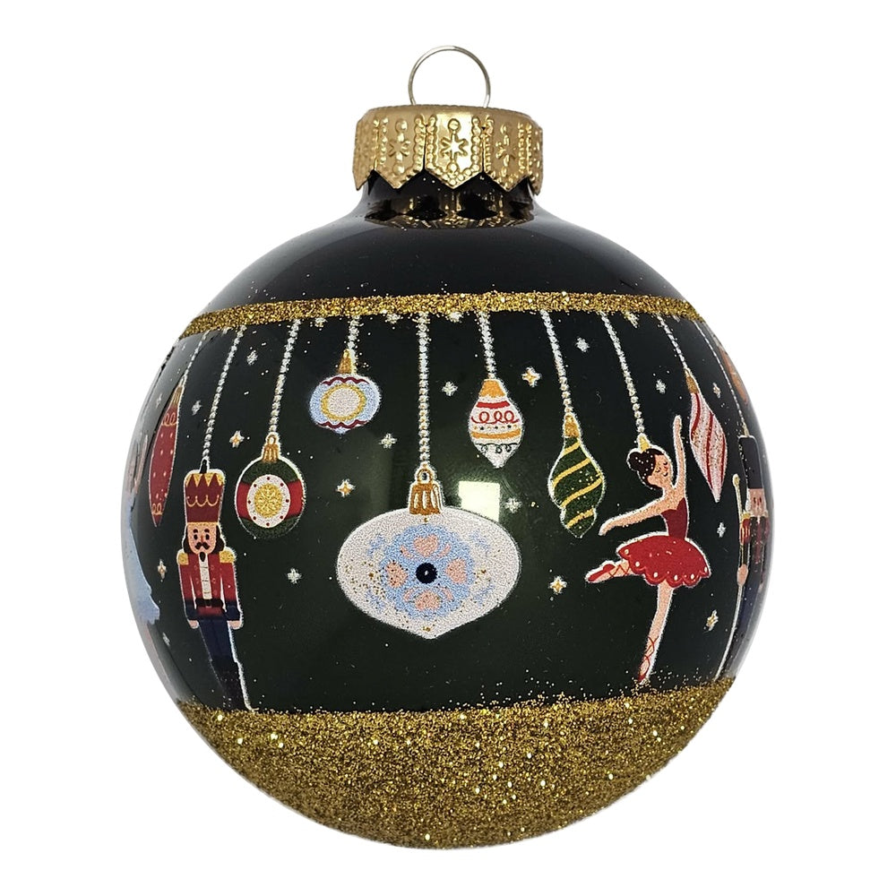 Nussknacker- Premium Weihnachtskugel grün - Traditionelle Eleganz