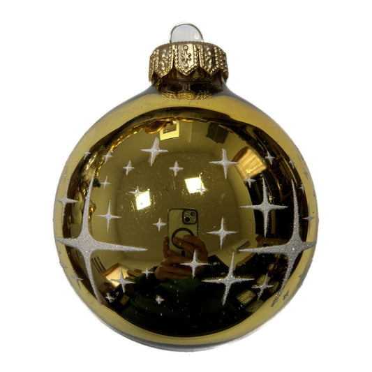 Premium Weihnachtskugel mit weißen Sternen