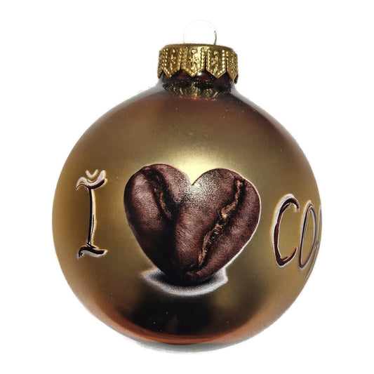 Premium Weihnachtskugel I love coffee