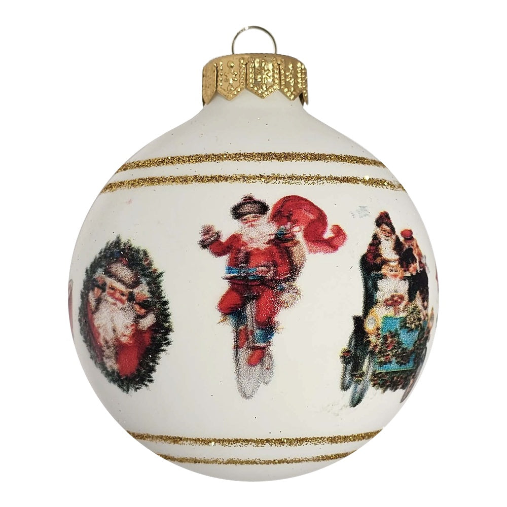 Premium Weihnachtskugel mit Weihnachtsmann-Motiven