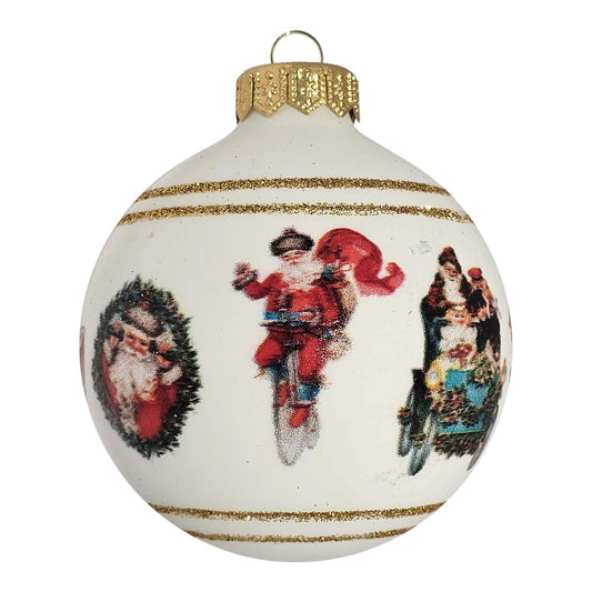 Premium Weihnachtskugel mit Weihnachtsmann-Motiven
