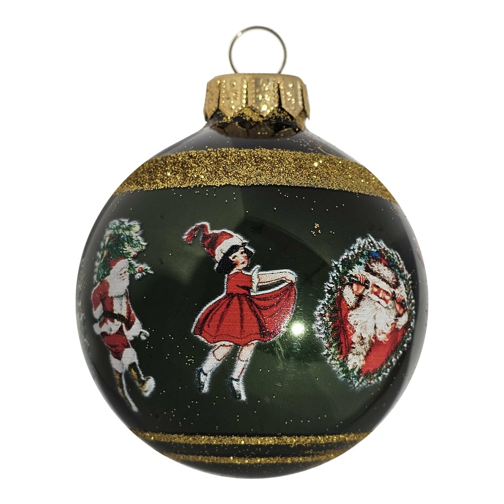 Die Weihnachtswelt des Weihnachtsmanns  - Premium Weihnachtskugel grün - Traditionelle Eleganz