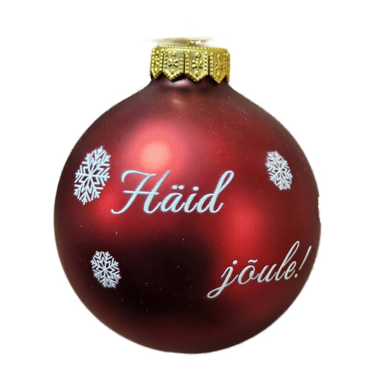 Premium Weihnachtskugel Häid jöule!