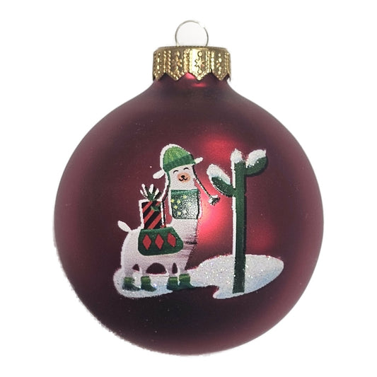 Premium Weihnachtskugel Lama