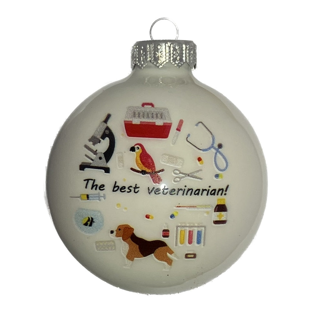 Premium Weihnachtskugel The Best Veterinarian