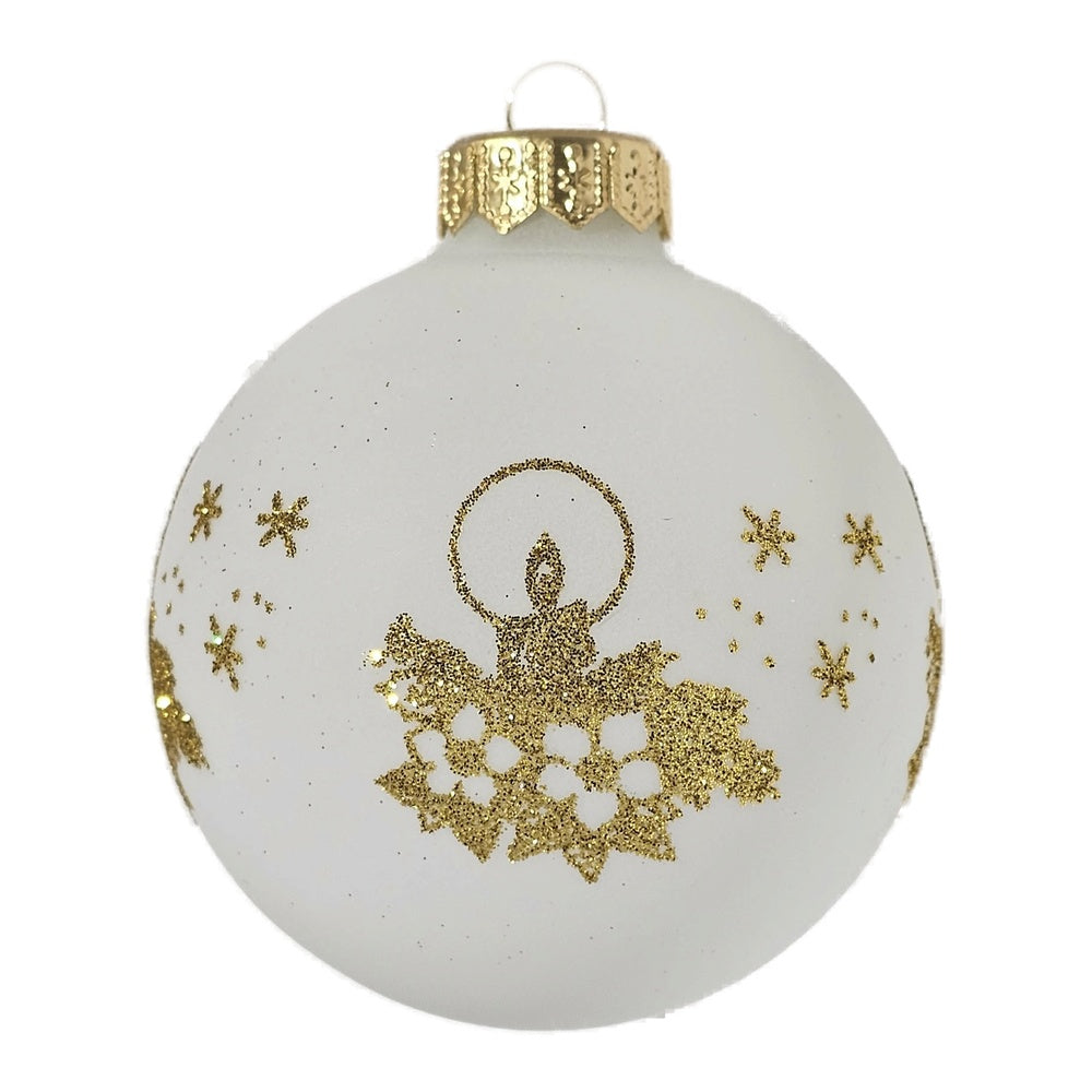 Premium Weihnachtskugel Goldene Weihnachtsmotive