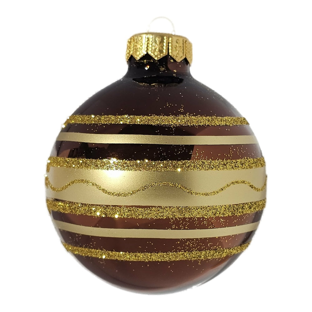 Premium Weihnachtskugel mit Goldstreifen