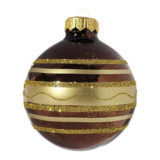 Premium Weihnachtskugel mit Goldstreifen