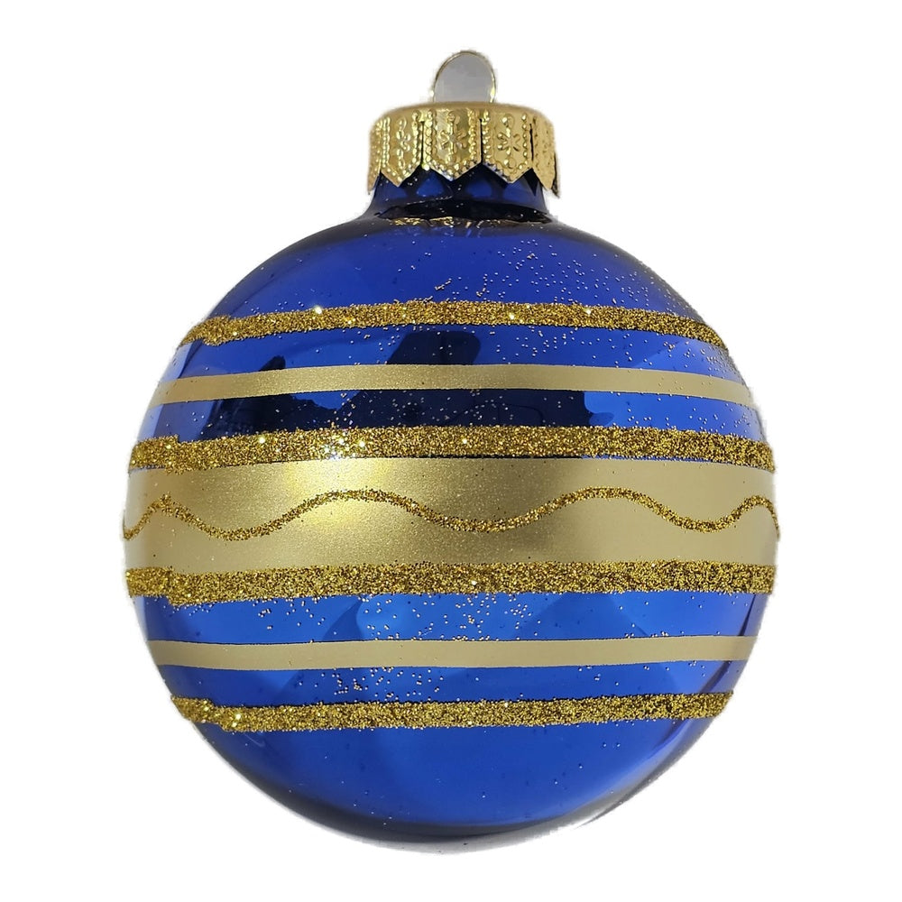 Premium Weihnachtskugel mit Goldstreifen