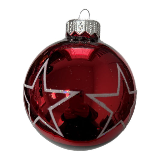 Premium Weihnachtskugel mit Sternenmotiv