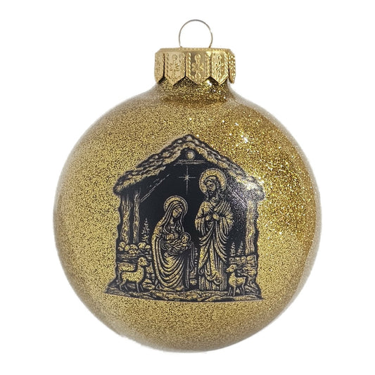 Premium Weihnachtskugel Krippenszene