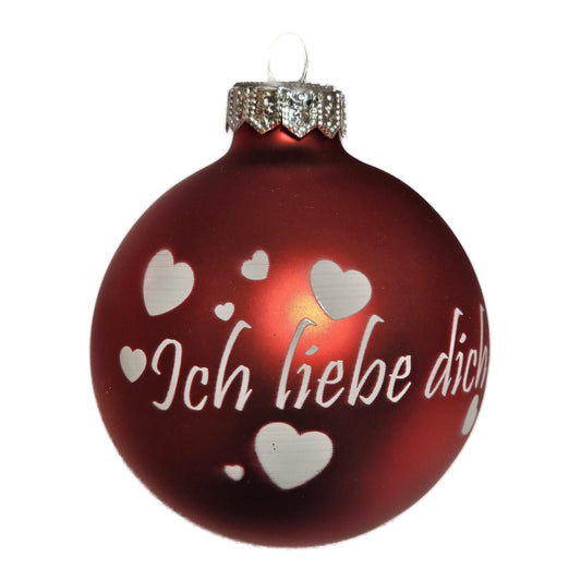 Premium Weihnachtskugel Ich liebe dich