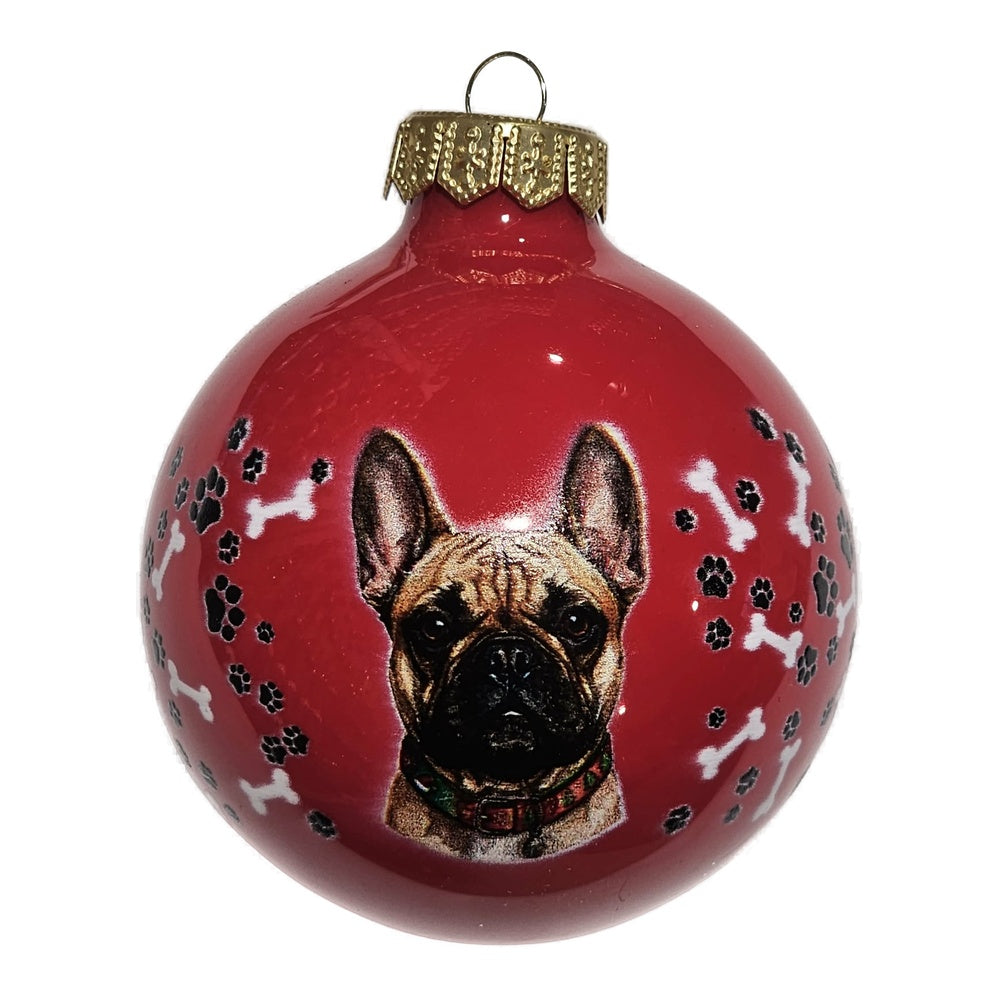 Premium Weihnachtskugel Französische Bulldogge