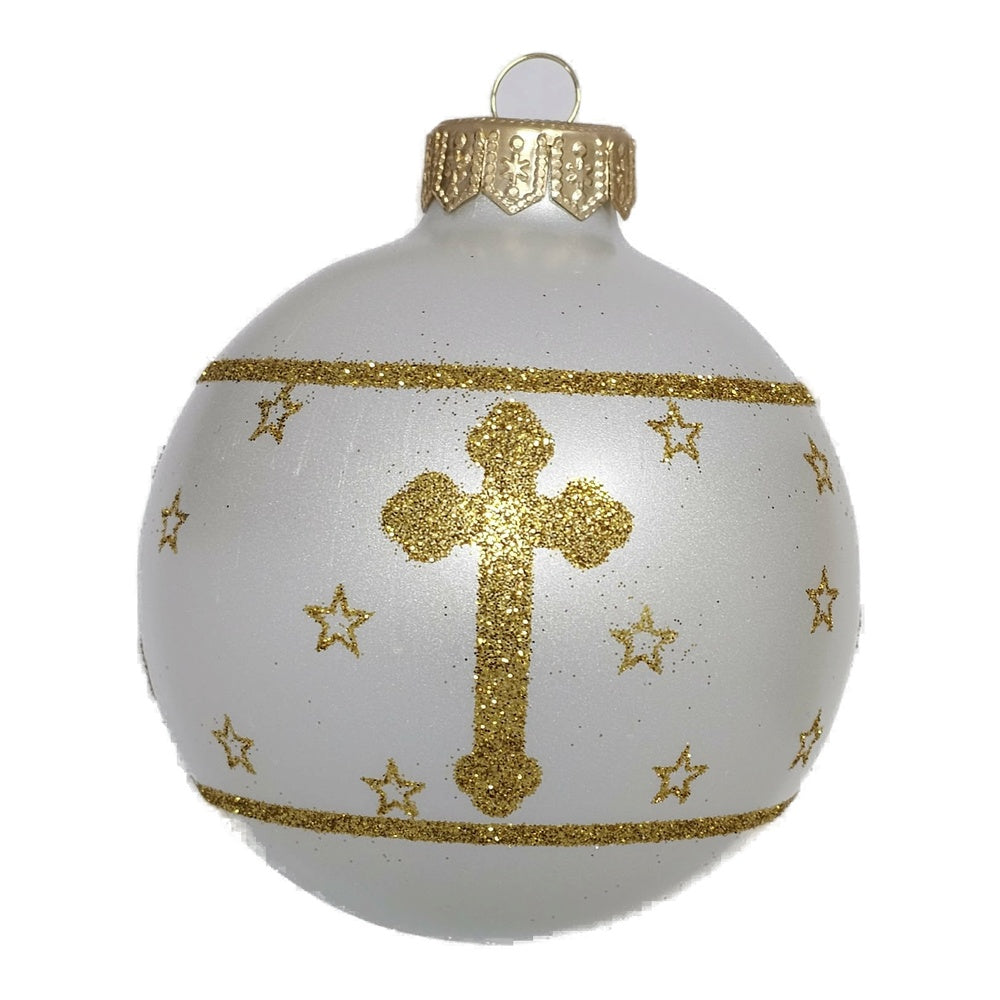 Premium Weihnachtskugel mit Kreuz