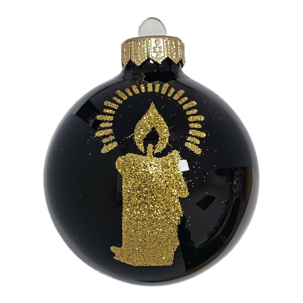 Premium Weihnachtskugel mit Kerze