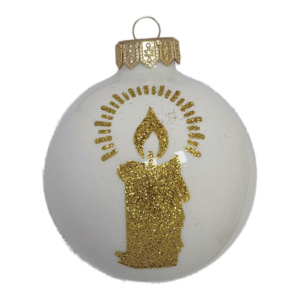 Premium Weihnachtskugel mit Kerze