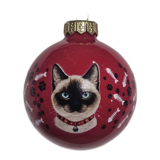 Premium Weihnachtskugel Siamkatze