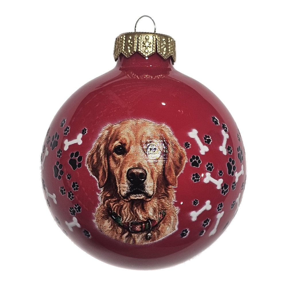 Premium Weihnachtskugel  Golden Retriever