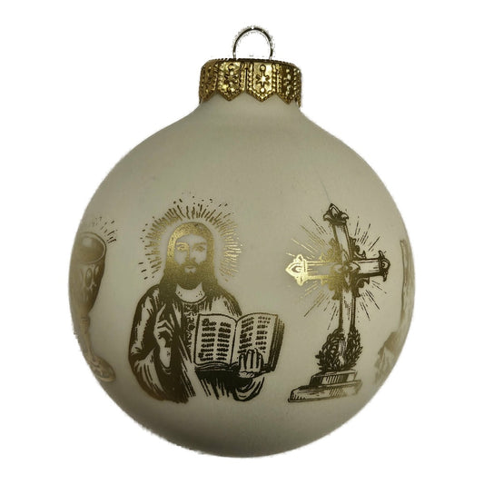 Premium Weihnachtskugel mit religiösem Motiv