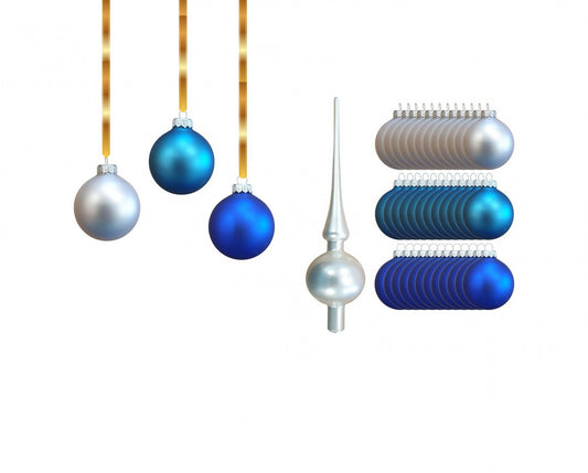 Weihnachtskugeln im Set 121Stk. - Blue Dreams