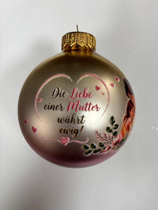 Gold-Rosa Ornament "Mutterliebe"