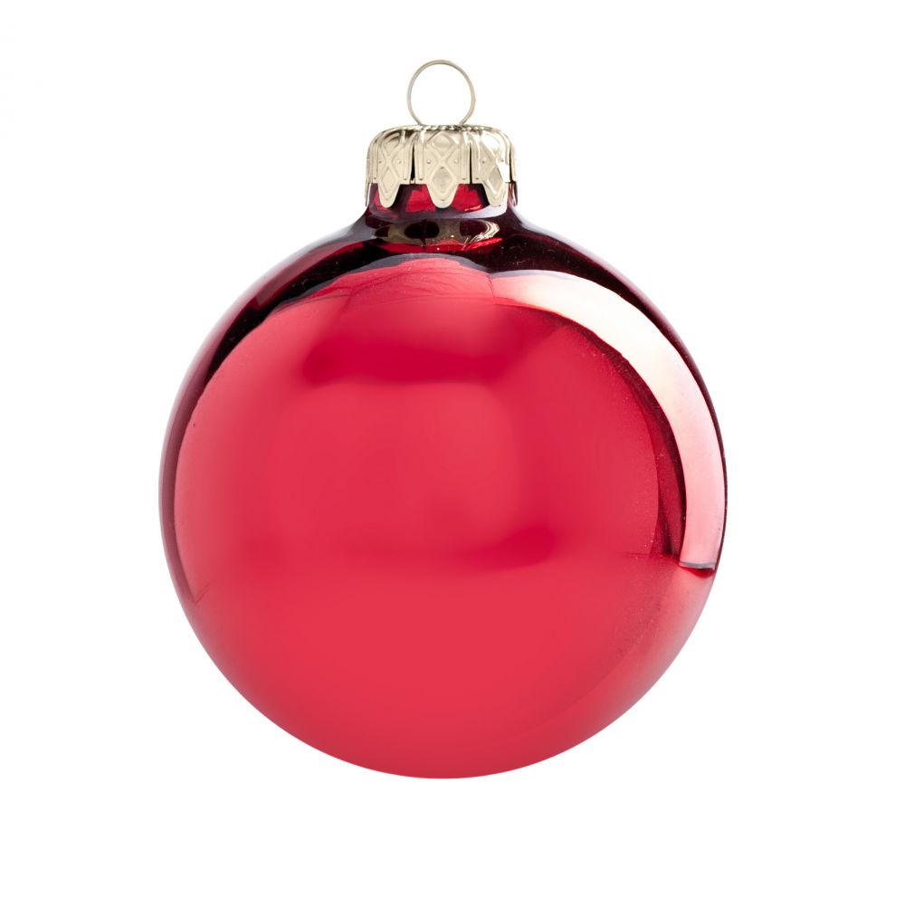 Rot - Weihnachtskugel 6cm 6er-Pack