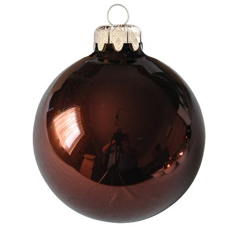 Kastanienbraun - Weihnachtskugel 10cm 4er-Pack