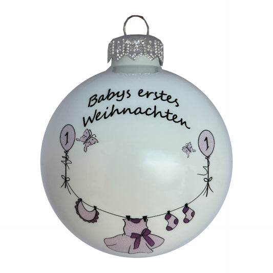 Baby's erstes Weihnachten für Mädchen - weiss