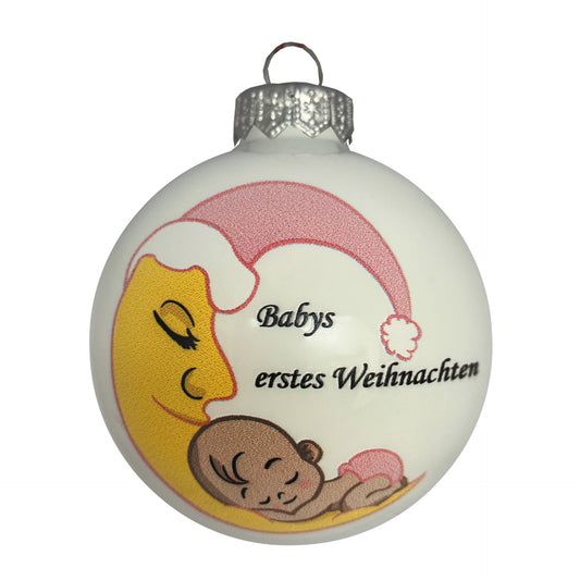 Baby's erstes  Weihnachten für Mädchen - weiss